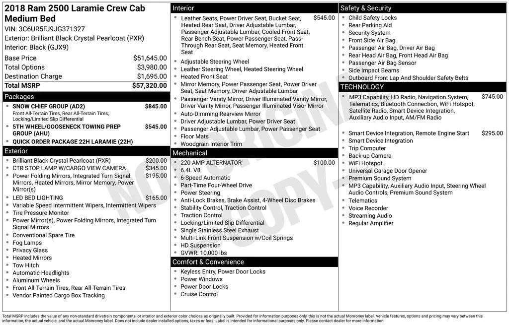 ram ram 2500 pickup 2018 3C6UR5FJ9JG371327 image ram ram 2500 pickup 2018 3C6UR5FJ9JG371327 image